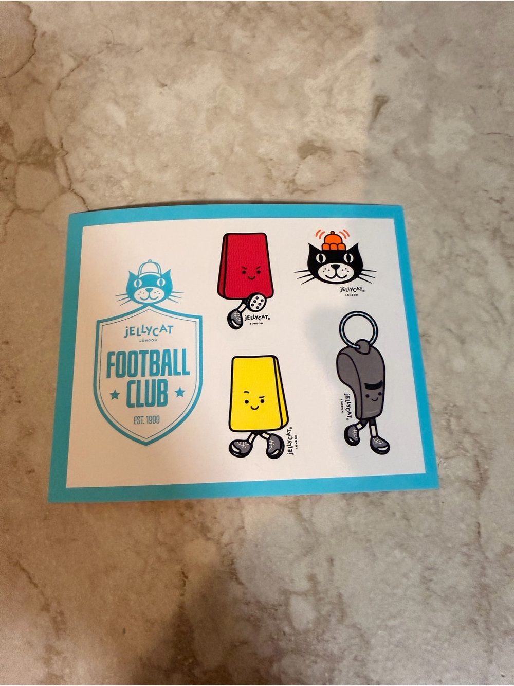 Jellycat Football Club Sticker Sheet exclusive